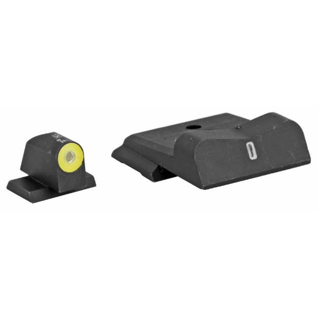 Picture of XS Sights DXT2 Big Dot Tritium Front  White Stripe Express Rear  Fits S&W M&P Full Size and Compact  Green with Yellow Outline SW-0029S-5Y