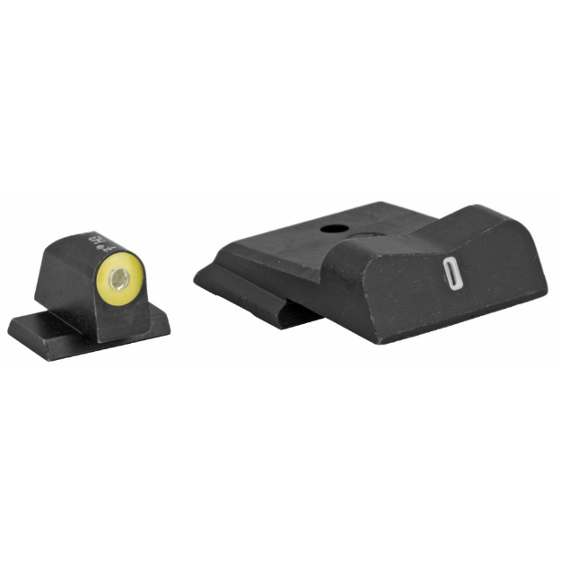 Picture of XS Sights DXT2 Big Dot Tritium Front  White Stripe Express Rear  Fits S&W M&P SHIELD  Green with Yellow Outline SW-0030S-5Y