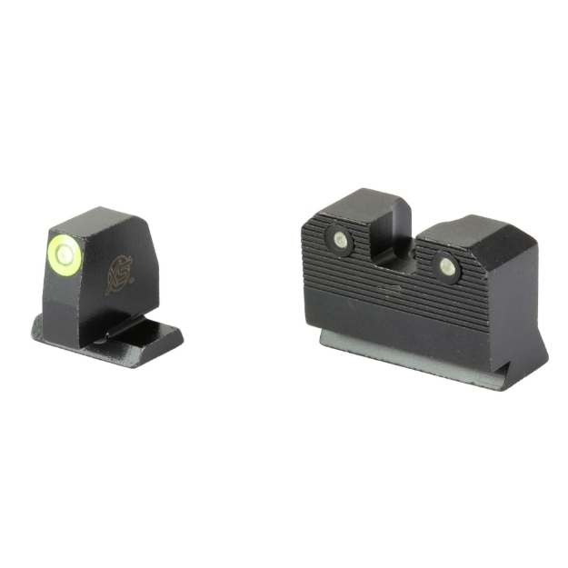 Picture of XS Sights R3D 2.0  Suppressor Height Night Sight  For S&W M&P OR Full Size & Compact  Green Front Outline  Green Tritium Front/Rear SW-R205P-6G