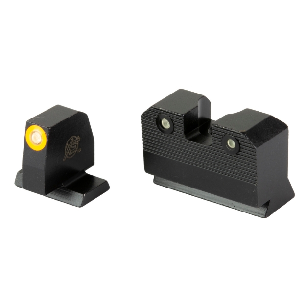 Picture of XS Sights R3D 2.0  Suppressor Height Night Sight  For S&W M&P OR Full Size & Compact  Orange Front Outline  Green Tritium Front/Rear SW-R205P-6N