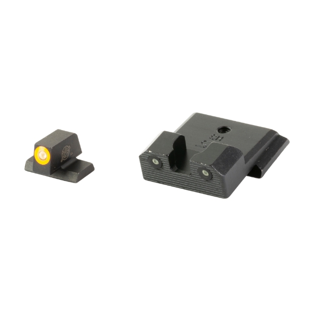 Picture of XS Sights R3D 2.0  Tritium Night Sight  Fits S&W M&P Shield OR  Orange Front Outline  Green Tritium Front/Rear SW-R204P-6N